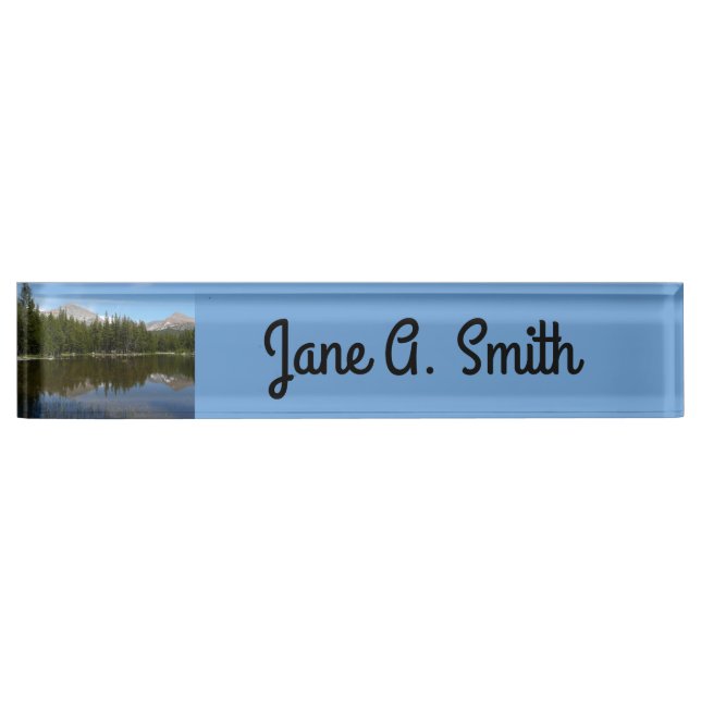 Yosemite Lake Reflection Desk Name Plate (Front)