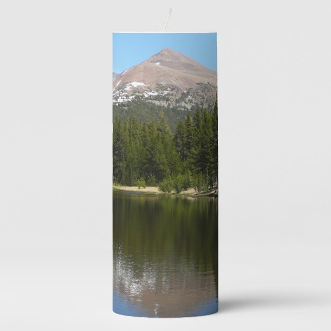 Yosemite Lake Reflection Pillar Candle (Front)