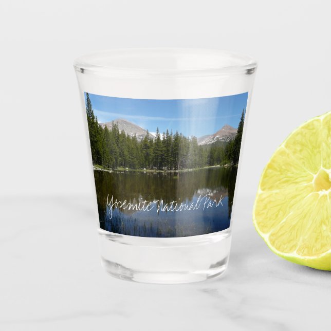 Yosemite Lake Reflection Shot Glass (Front)