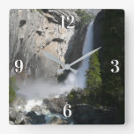 Yosemite Lower Falls at Lower Yosemite Falls Trail Square Wall Clock