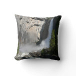 Yosemite Lower Falls at Lower Yosemite Falls Trail Throw Pillow