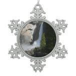 Yosemite Lower Falls from Yosemite National Park Snowflake Pewter Christmas Ornament
