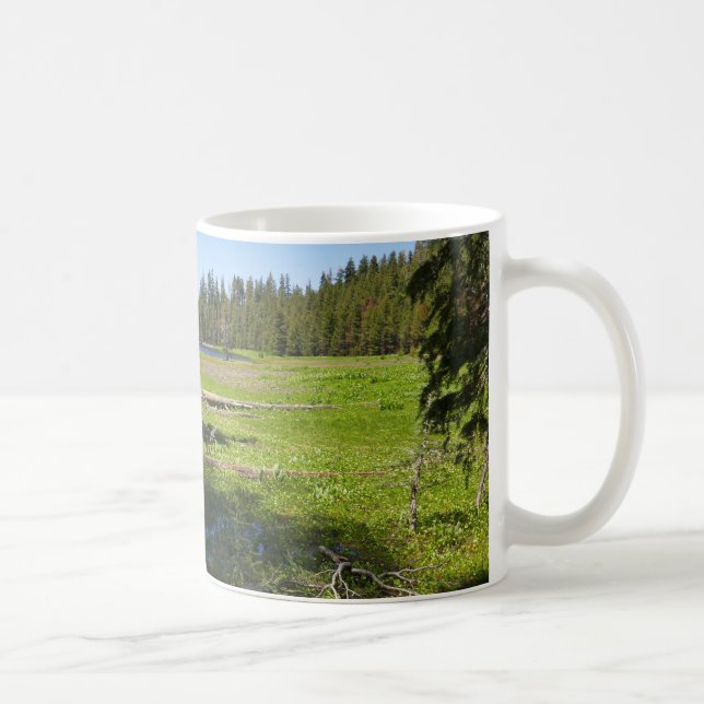 Yosemite Meadow with Shooting Stars Coffee Mug (Right)