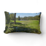 Yosemite Meadow with Shooting Stars Lumbar Pillow