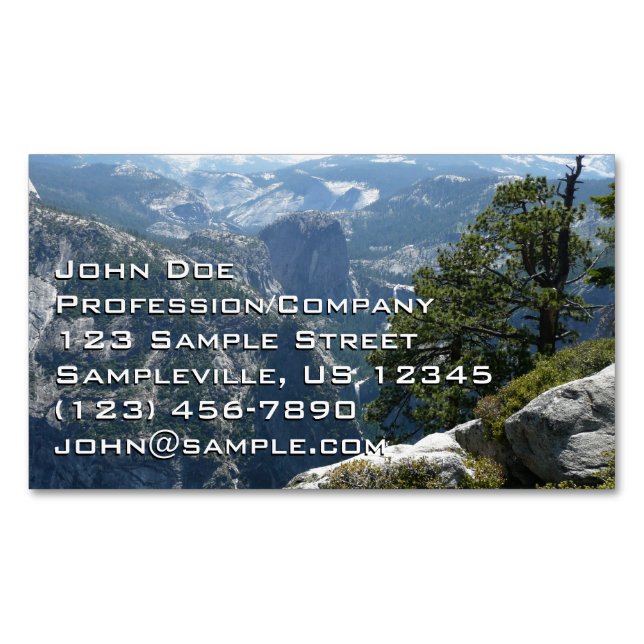 Yosemite Mountain View in Yosemite National Park Business Card Magnet (Front)