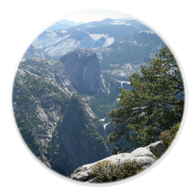 Yosemite Mountain View in Yosemite National Park Ceramic Knob (Front)
