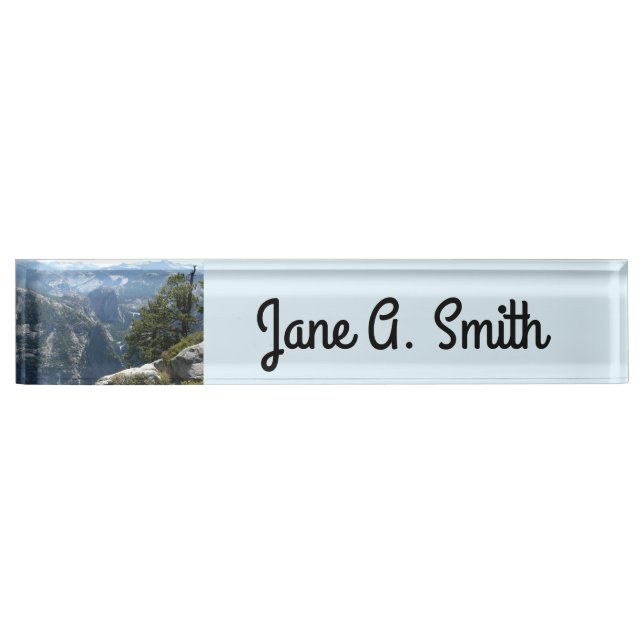 Yosemite Mountain View in Yosemite National Park Desk Name Plate (Front)