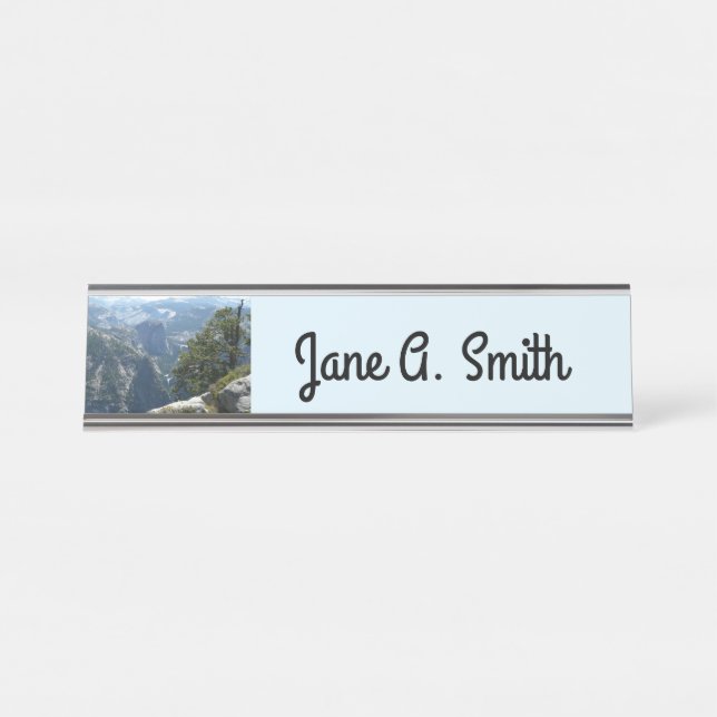 Yosemite Mountain View in Yosemite National Park Desk Name Plate (Front)