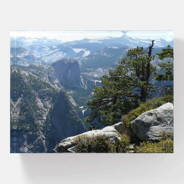 Yosemite Mountain View in Yosemite National Park Paperweight (Front)