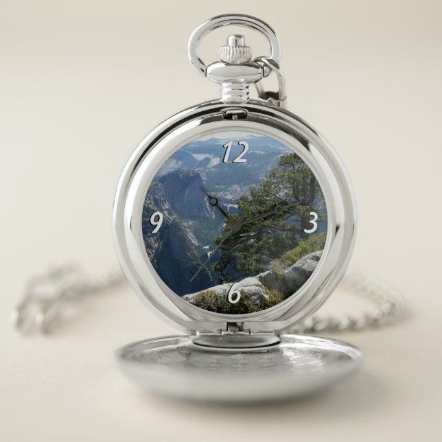 Yosemite Mountain View in Yosemite National Park Pocket Watch (Inside)