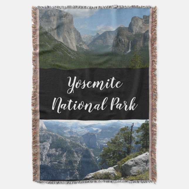 Yosemite Mountain View in Yosemite National Park Throw Blanket (Front Vertical)