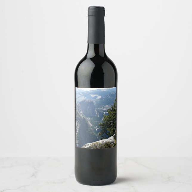 Yosemite Mountain View in Yosemite National Park Wine Label (Front)