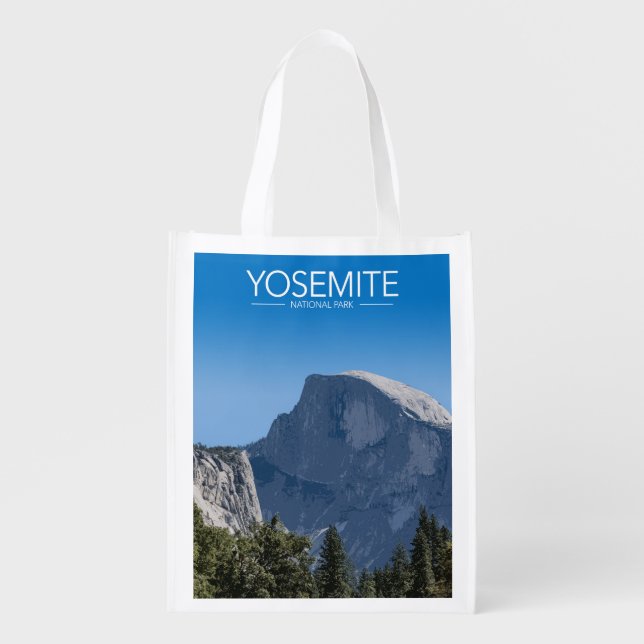 Yosemite National, California Park Stylised Travel Grocery Bag (Front)