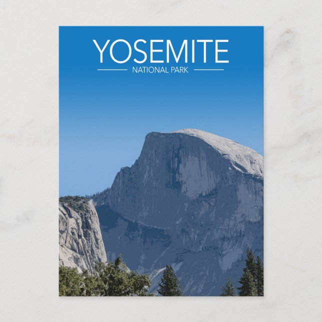Yosemite National, California Park Stylised Travel Postcard (Front)
