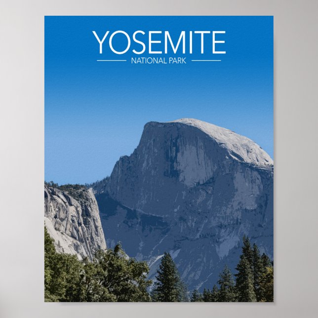 Yosemite National, California Park Stylised Travel Poster (Front)