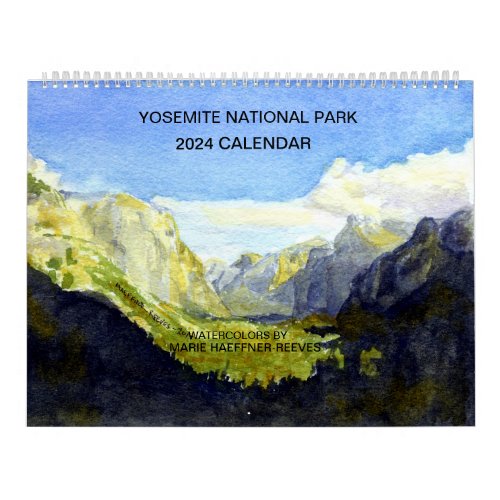 YOSEMITE NATIONAL PARK 2024 WATERCOLOR CALENDAR