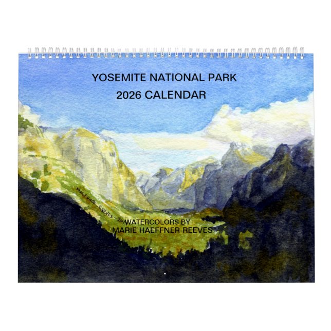 YOSEMITE NATIONAL PARK 2026 WATERCOLOR CALENDAR (Cover)
