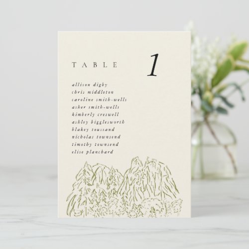 Yosemite National Park 5x7" Wedding Table Cards