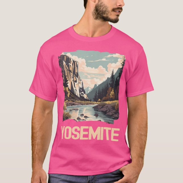 Yosemite National Park Adventure Hiking Nature Des T-Shirt (Front)