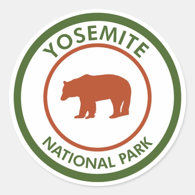 Yosemite National Park Bear Classic Round Sticker (Front)