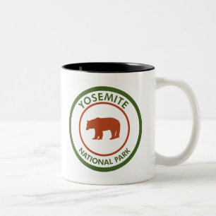 Yosemite National Park Bear Classic Round Sticker Two-Tone Coffee Mug