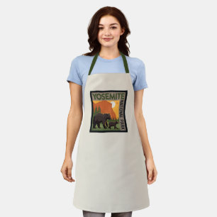 Yosemite National Park Bear Family Apron