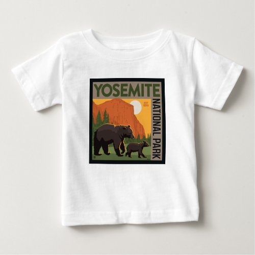 Yosemite National Park  Bear Family Baby T_Shirt