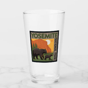 Yosemite National Park Bear Family Glass