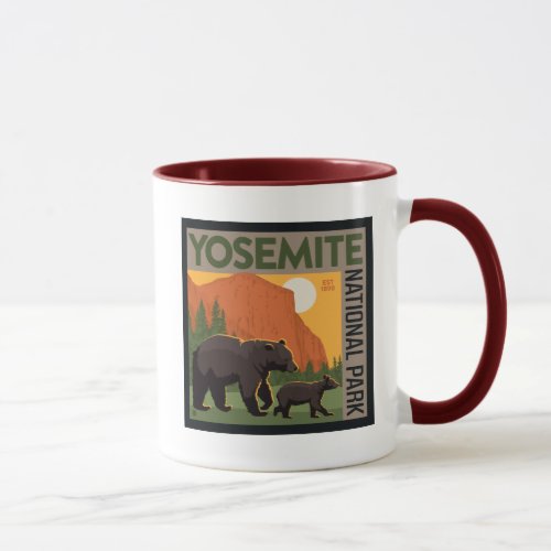 Yosemite National Park  Bear Family Mug