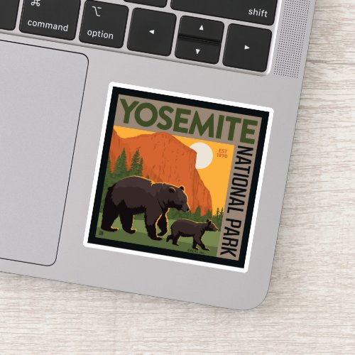 Yosemite National Park  Bear Family Sticker