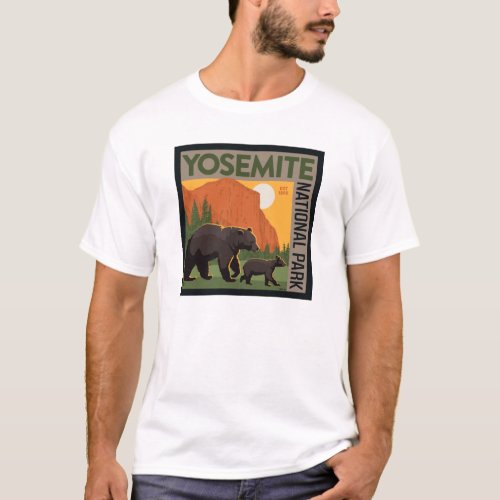 Yosemite National Park  Bear Family T_Shirt