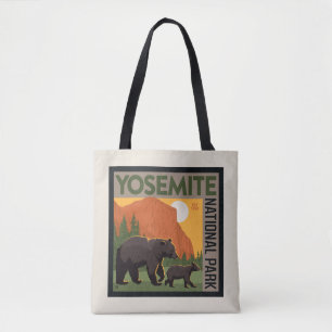 Yosemite National Park Bear Family Tote Bag