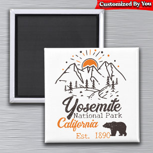 Yosemite National Park Bear Minimalist Mountain Magnet