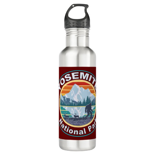 Yosemite National Park Bigfoot Stainless Steel Water Bottle (Front)