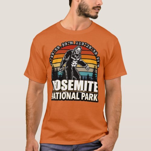 Yosemite National Park Bigfoot with GPS Location T_Shirt