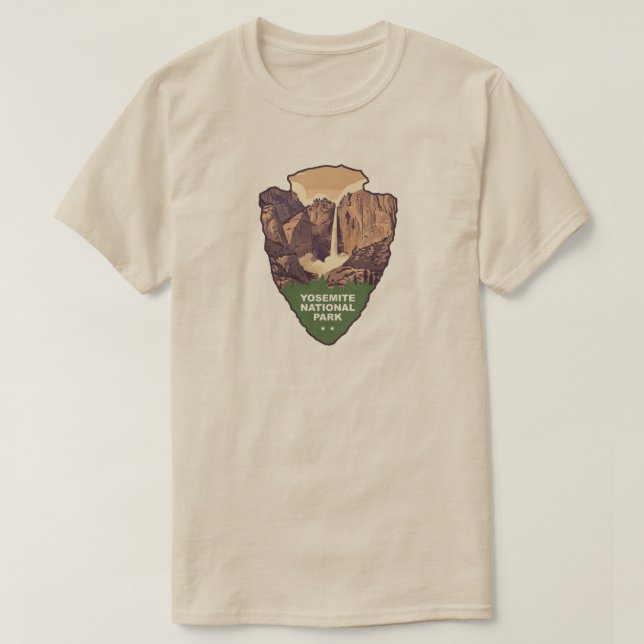 Yosemite National Park Bridalveil Fall Arrowhead T-Shirt (Design Front)
