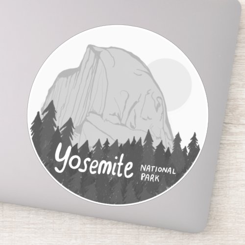 Yosemite National Park Calif Camping Trip BW Sticker