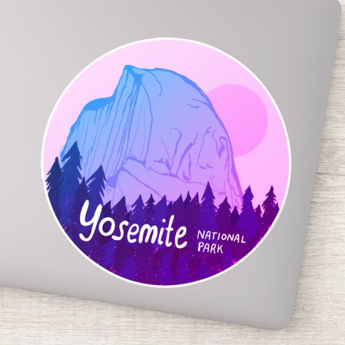 Yosemite National Park Calif Camping Trip Lilac Sticker