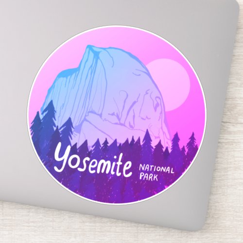 Yosemite National Park Calif Camping Trip Purple Sticker