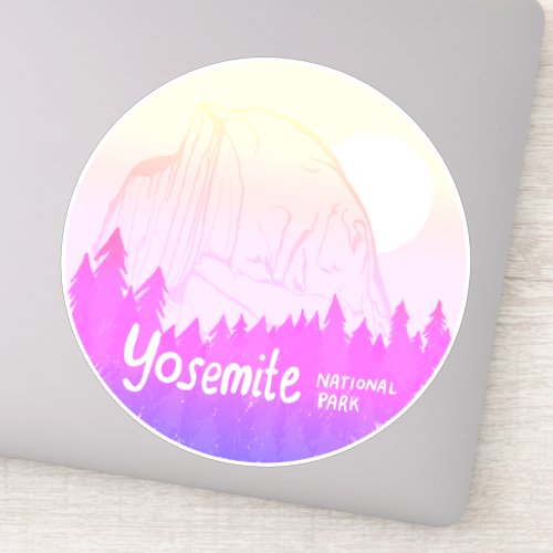 Yosemite National Park Calif Camping Trip Sunset Sticker