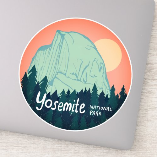 Yosemite National Park Calif Camping Trip Teal Sticker