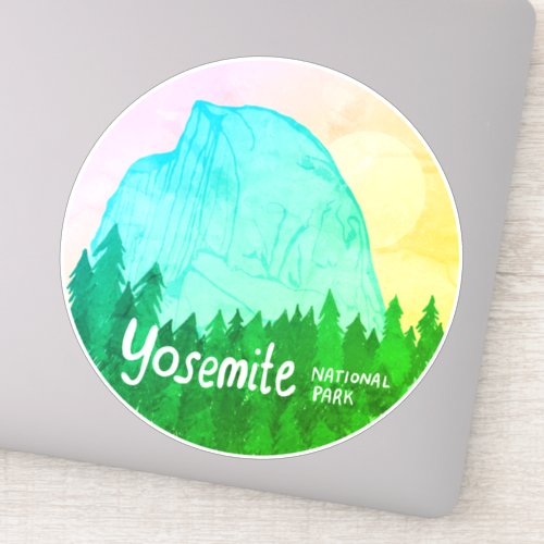 Yosemite National Park Calif Camping Trip textured Sticker