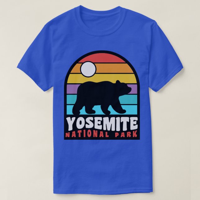 Yosemite National Park California Bear Badge T-Shirt (Design Front)