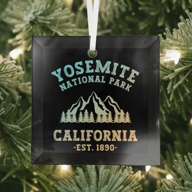 Yosemite National Park California Hiking Gradient Glass Ornament (Insitu)