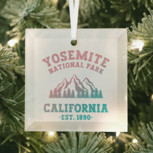 Yosemite National Park California Hiking Gradient Glass Ornament