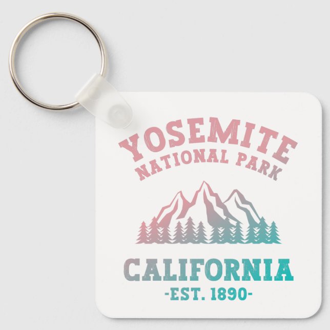 Yosemite National Park California Hiking Gradient Keychain (Front)