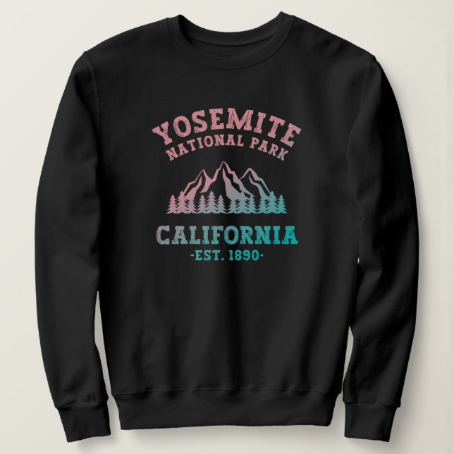 Yosemite National Park California Hiking Gradient Sweatshirt (Design Front)