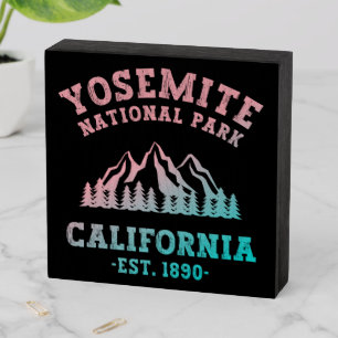 Yosemite National Park California Hiking Gradient Wooden Box Sign