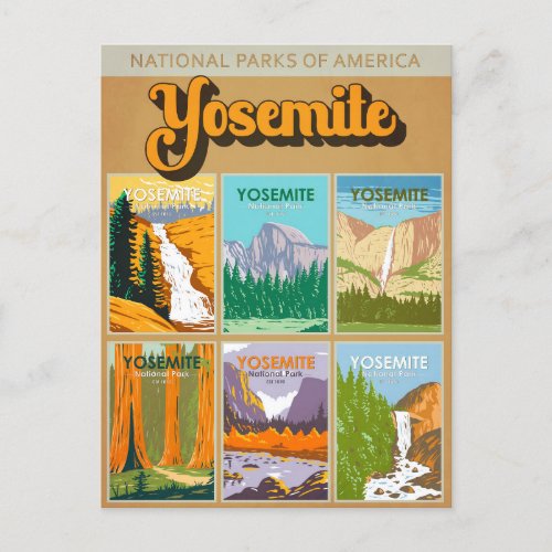 Yosemite National Park California Landmark Collage Postcard