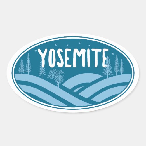 Yosemite National Park California Outdoors Oval Sticker